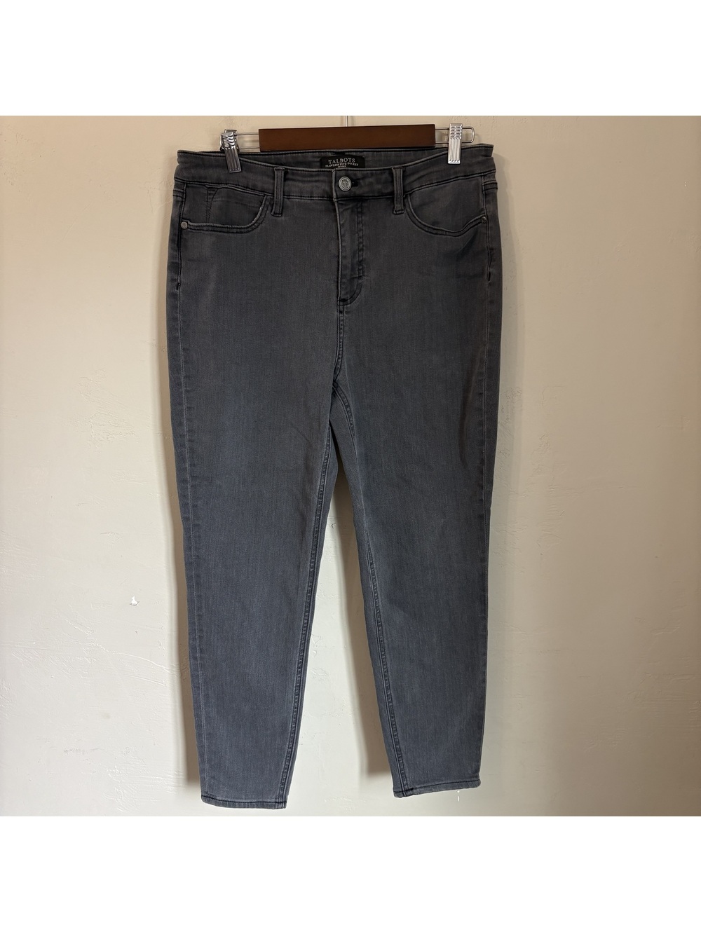 Talbots Flawless Five-Pocket Jeggings Womens Size 12P Petite Grey Denim Jeans